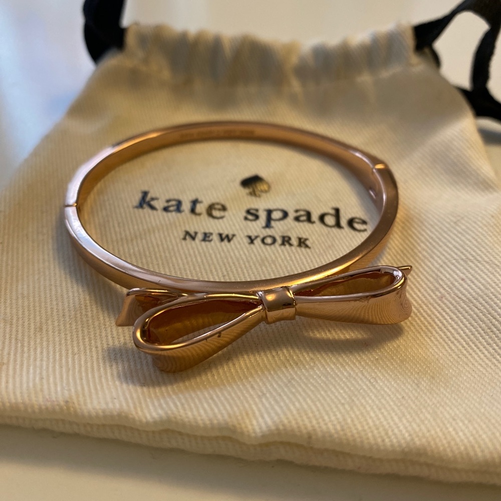 SOLD- Kate Spade Love Notes Rose Gold Bow Bracelet